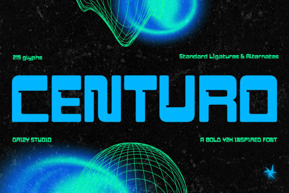 Centuro: A Bold and Futuristic Y2K-Style Display Font